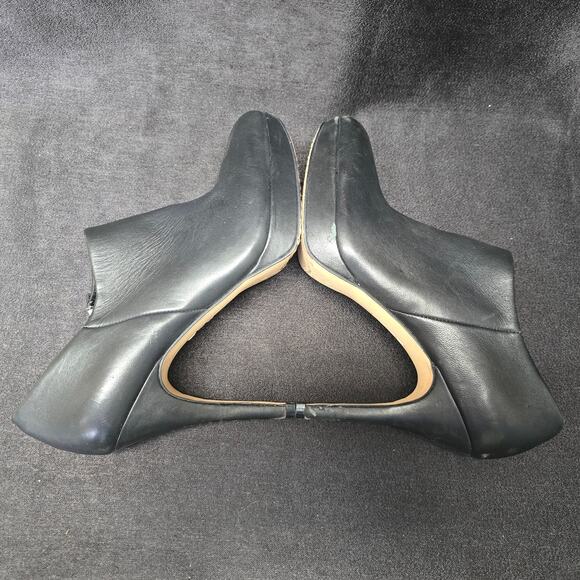 Vince Camuto Black Leather Elvin Platform Ankle Booties High Heel - Picture 5 of 10